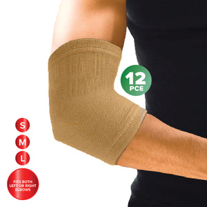 1st Care 12PCE Elastic Compression Elbow Supports Breathable Flexible 3 Sizes