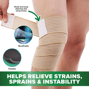 1st Care 12PCE Elastic Compression Strap Knee Supports Adjustable 7 x 90cm