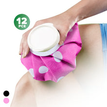 Load image into Gallery viewer, 1st Care 12PCE PVC Ice Bags Reusable Waterproof Soft Fabric Polka Dots 15cm

