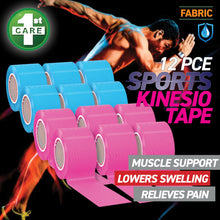 Load image into Gallery viewer, 1st Care 12PCE Kinesiology Tape 5m x 5cm Physio Sports Bundle
