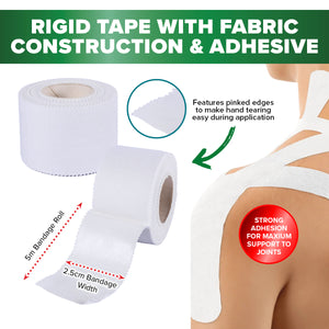1st Care 12PCE Sports Strapping Adhesive Tape Joint Muscle Tendon Support 5m