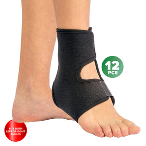 1st Care 12PCE Premium Quality Neoprene Ankle Supports Adjustable Flexible