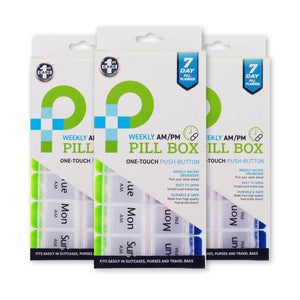 1st Care 12PCE Weekly Pill Organiser Large AM/PM Compartments 11 x 22cm