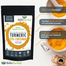Load image into Gallery viewer, Pure Organic 95% Curcumin Powder - 1500mg of Turmeric Extract Buffered with Black Pepper

