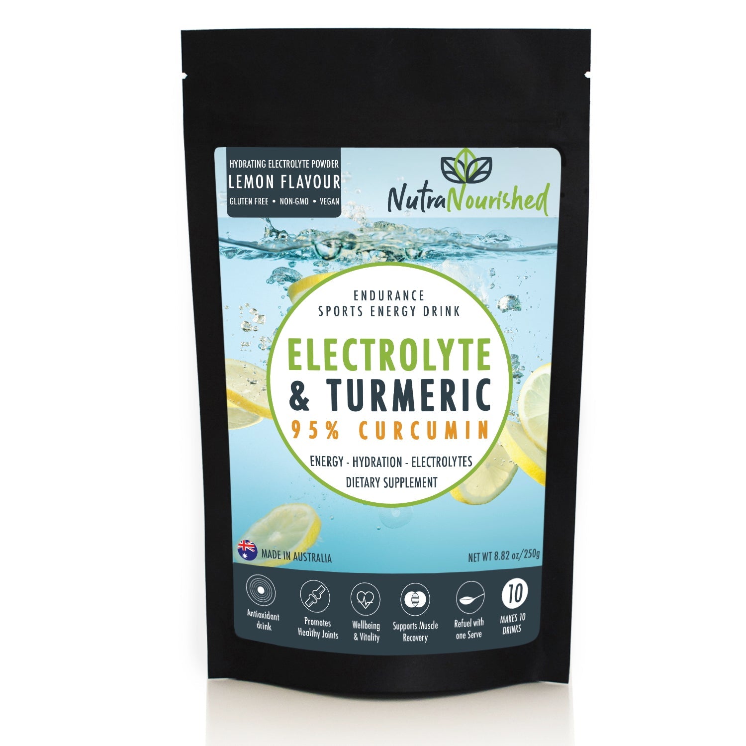 Electrolyte Powder & 95% Pure Organic Curcumin - Lemon Flavour
