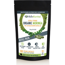 Load image into Gallery viewer, REFILL BAG - Organic Moringa Leaf Capsules - 180 Vegan Capsules
