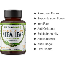 Load image into Gallery viewer, REFILL BAG - Neem Leaf Capsules Organic Pure - 180 Vegan Capsules
